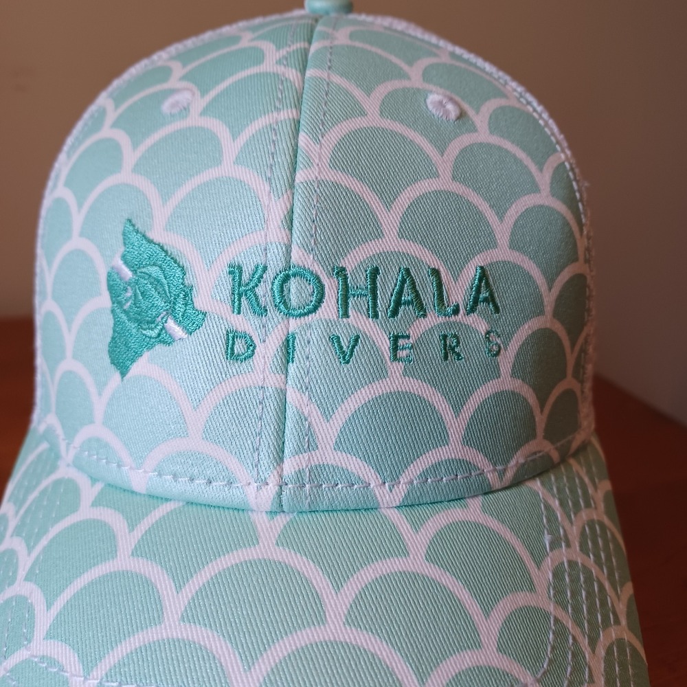 DPC‎ Kohala Divers Trucker Hat Mint Green Mermaid Scale Snapback Mesh BC349-ASST